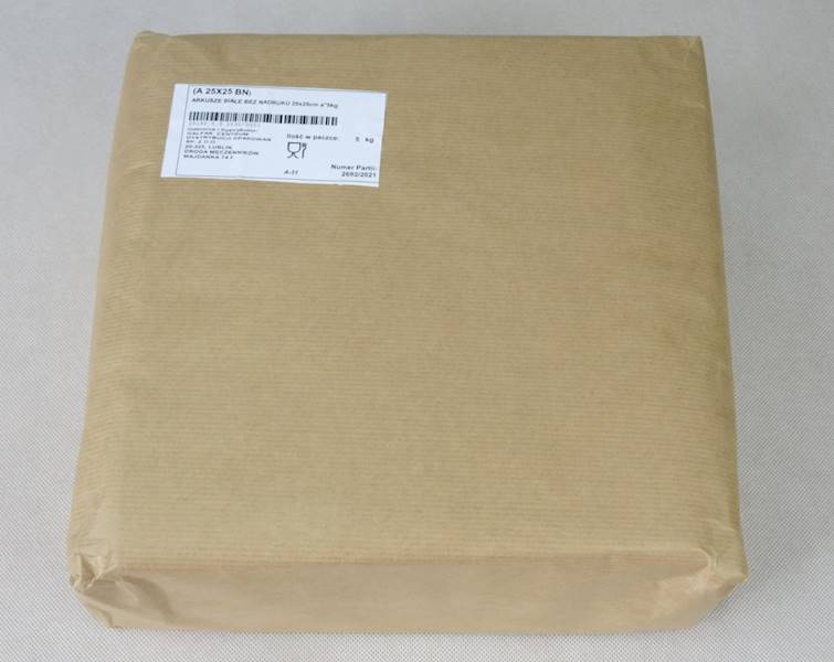 Papiery podkłady pod pizze pergamin 25x25cm (cena brutto za 2000 szt.) 5KG