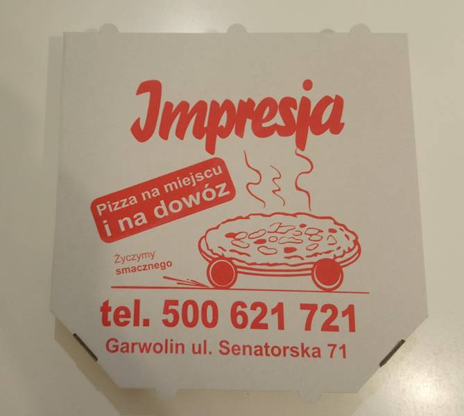 Pudełka  białe rogi ścięte 30 cm/3,5 (cena brutto za 100 sztuk) kartony na pizzę boxy