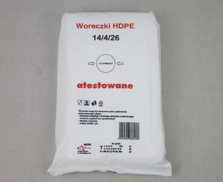Woreczki jednorazowe HDPE 14/4/26