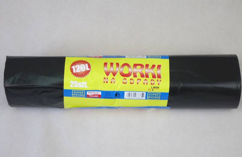 Worki na śmiecie (cena brutto za 25 sztuk) 120 litrów na odpady mocne
