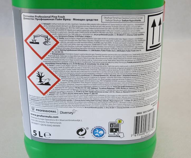 Domestos płyn (cena brutto za 1 sztukę) zapas 5 litrów