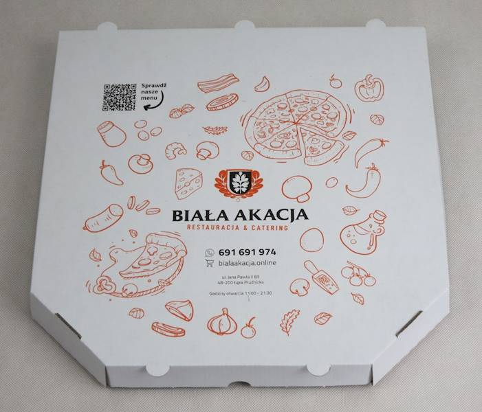 Kartony  rogi ścięte 45 cm/5 (cena brutto za 100 sztuk) pudełka na pizzę boxy duże białe mocne