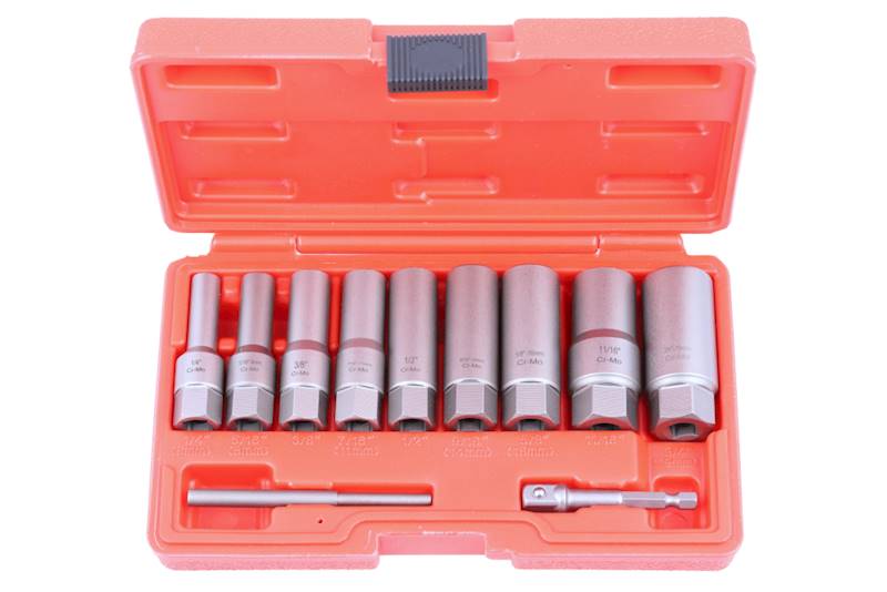 Zestaw długich nasadek 3/8" do obrobionych śrub