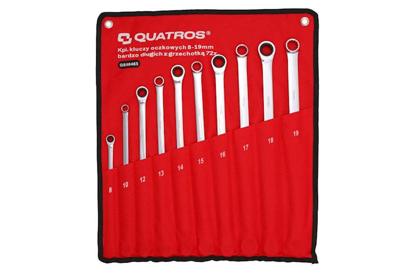 Kpl.kluczy oczkowych 8-19mm b.długich z grzech.