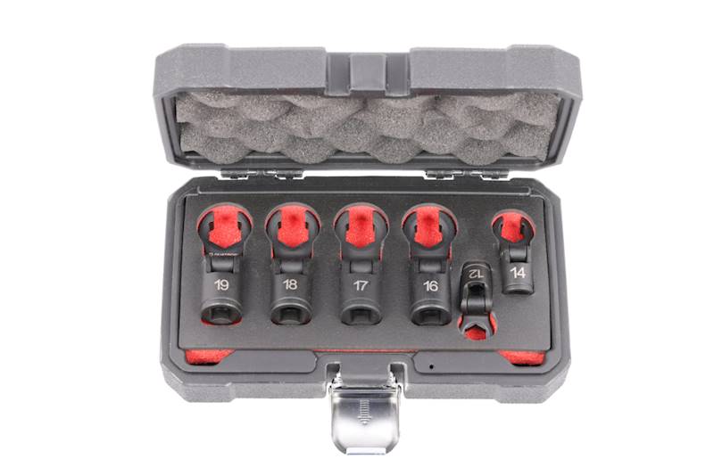 Zestaw kluczy 3/8" przegubowych oczko otwartych