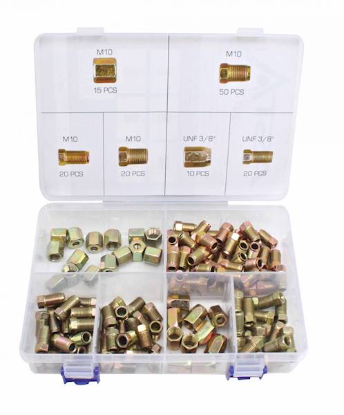 Zestaw nakrętek do przewodów hamulcowych 135szt