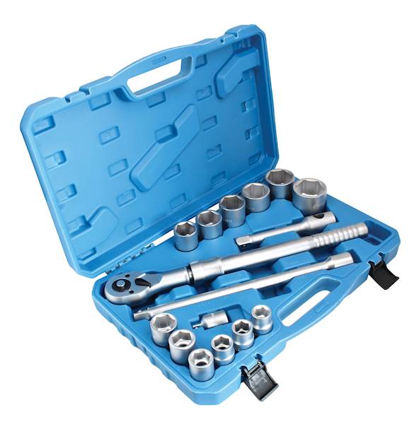 Zestaw nasadek 3/4" z grzechotką teleskopową 16cz.