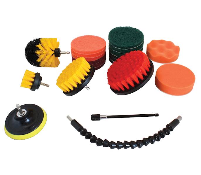 Szczotki czyszczące na wkrętarkę 21cz. 