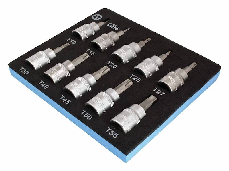 Klucze nasadowe TORX z otworem 3/8" 10ele. - wkład