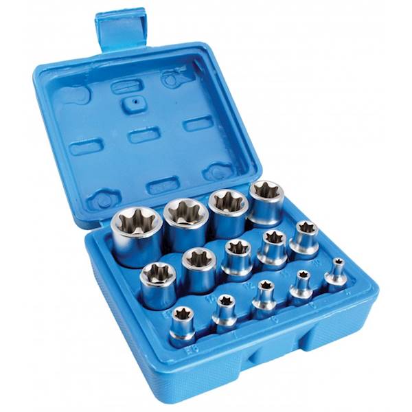Klucze nasadowe E torx 14cz. 1/2"-1/4"-3/8"