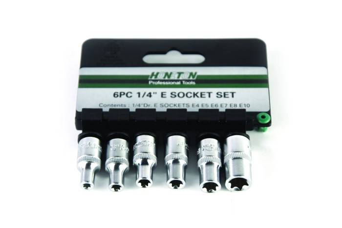 Zestaw nasadek 1/4" HONITON E4-E10 6el.