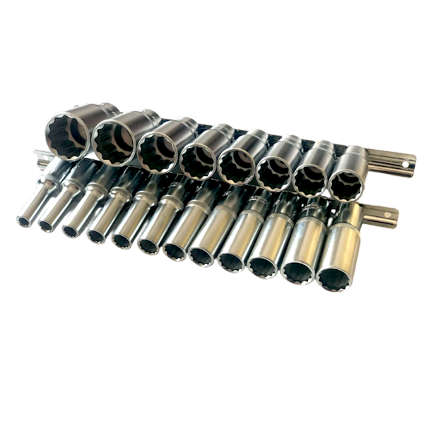 Nasadki na szynie 1/2" 8-32 mm długie 12 kt.