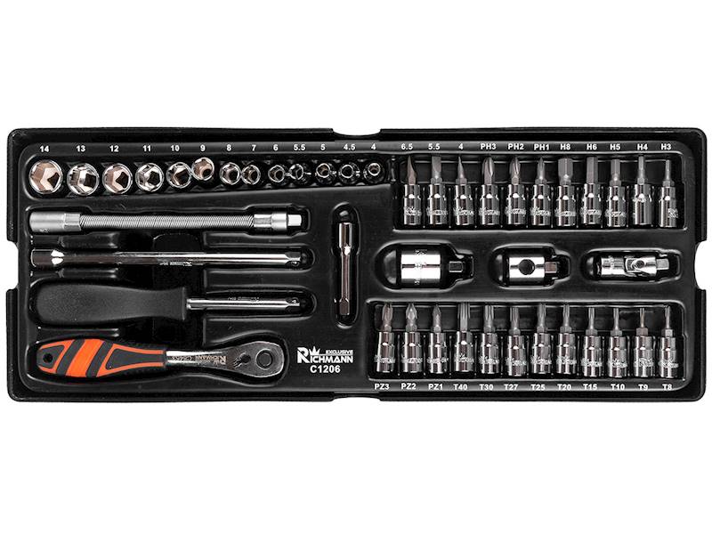 Wkład - kpl. nasadek 1/4" 4-14mm.  44 cz. CORONA