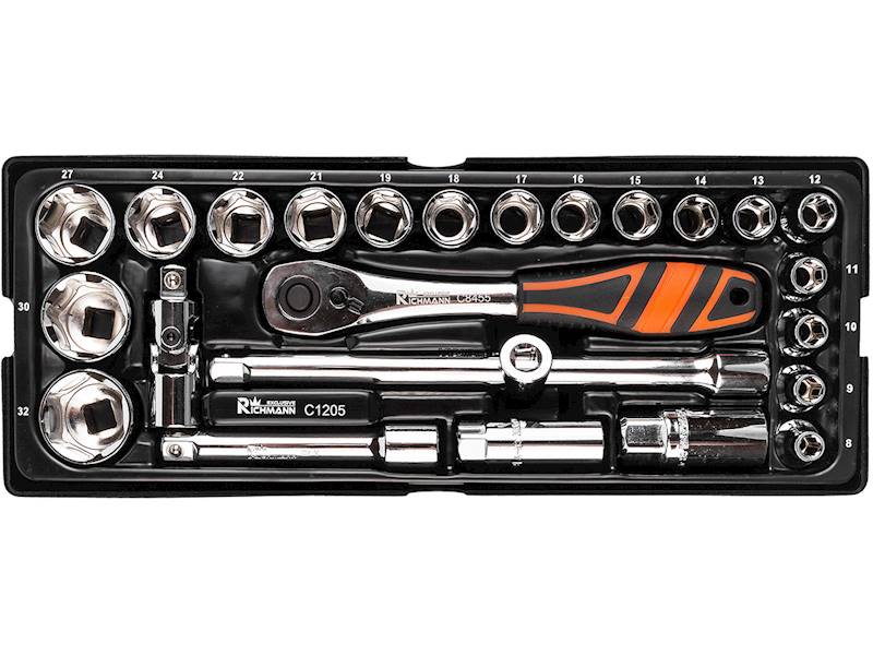 Wkład - zestaw nasadek 1/2" 8-32mm 25 cz.