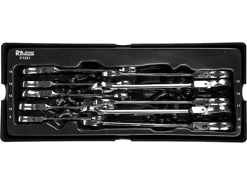 Wkład-klucze z grzechotką łamane 8-19mm