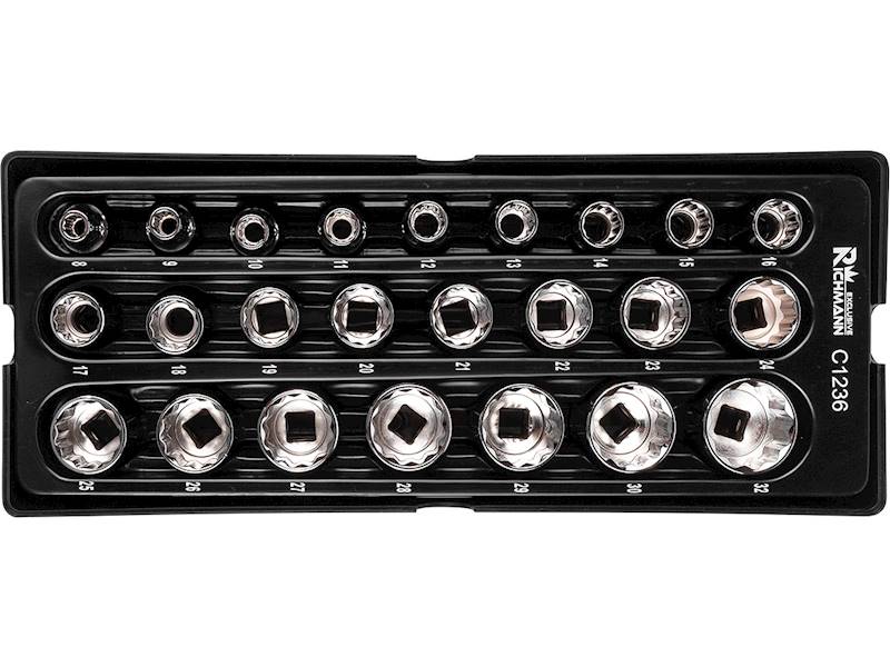 Wkład- zestaw nasadek 1/2" 12kąt. 8-32mm 24cz.