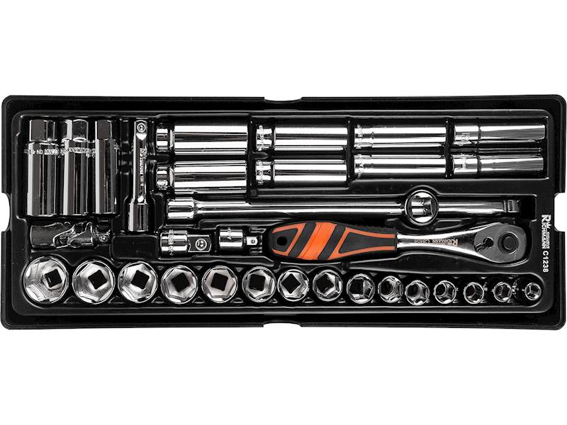 Wkład-Zestaw nasadek 3/8" 8-24mm z grzechotką