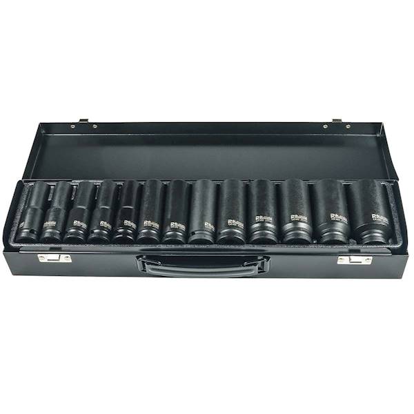 Kpl. nasadek 1/2" długie udarowe 12k.