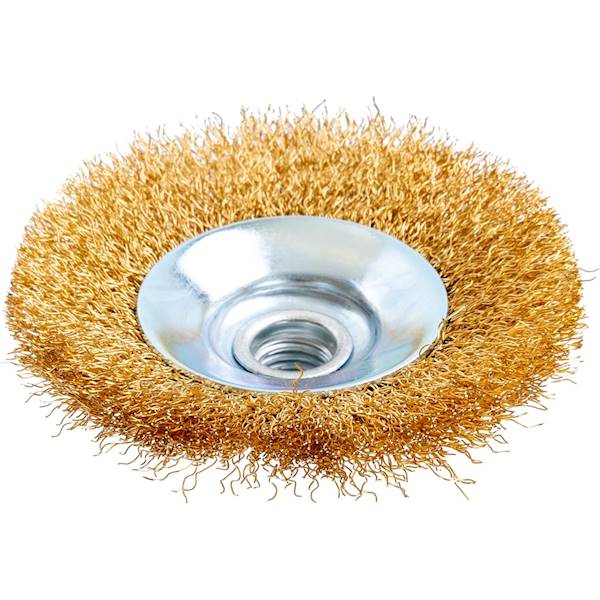 Szczotka do szlif. stożkowa 100mm mosiądz