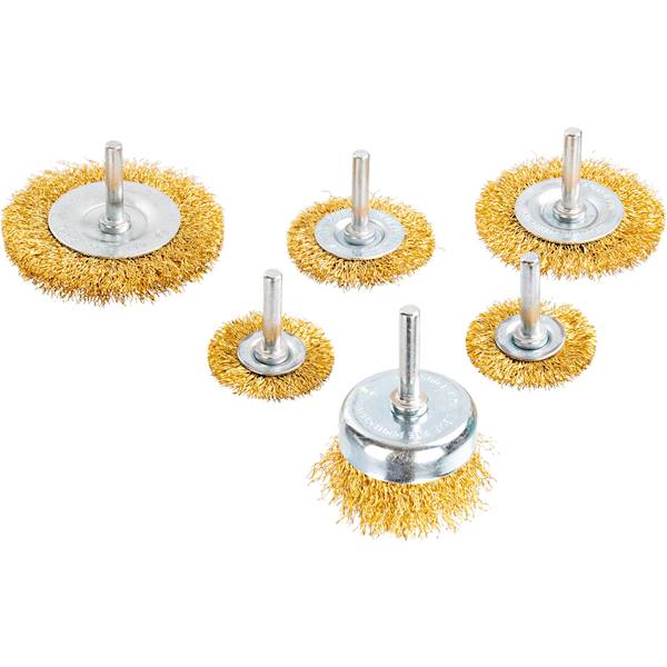 Szczotki do wiertarki 6cz. mosiądz