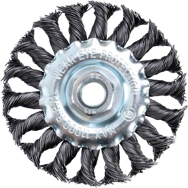 Szczotka do szlifowania tarczowa 100mm drut skręt.