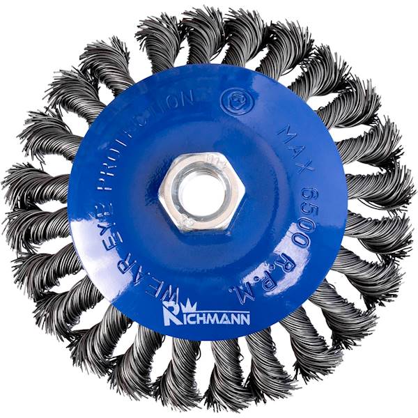 Szczotka do szlifowania stożkowa 125mm drut skręt.