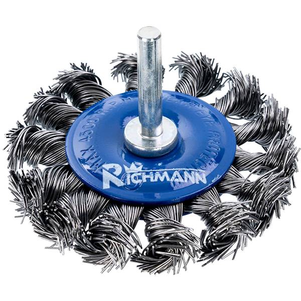 Szczotka do wiertarki tarczowa 75mm drut skręt.