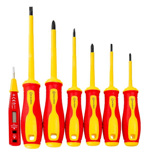 Wkrętaki 1000V 6 elem.+ próbnik elektryczny