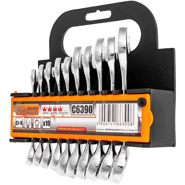 Klucze krótkie pl.oczko 10-19 mm polerowane