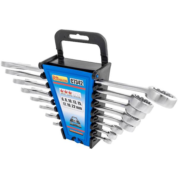 Kpl. kluczy 6-22mm. pol. główki