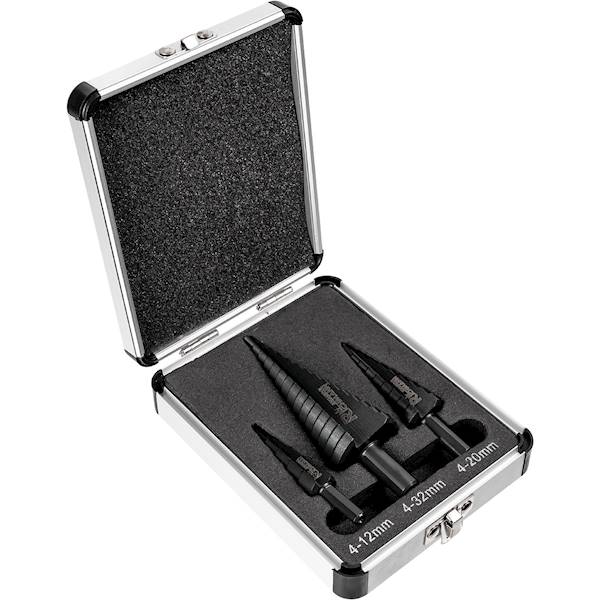 Wiertła stopniowe do metalu kpl. 3 szt.