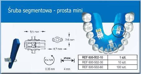 ŚRUBA SEKTOROWA MINI 4 mm  100 szt.