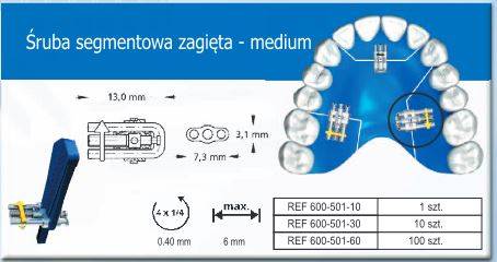 ŚRUBA SEKTOROWA WYGIĘTA MEDIUM 6,00 mm 100 szt.