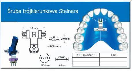 ŚRUBA STEINER 3-KIERUNKOWA 4mm