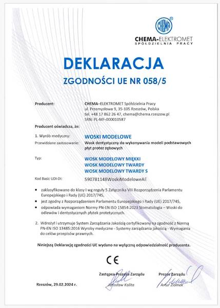 WOSK MODELOWY CHEMA MIĘKKI 