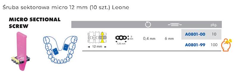 ŚRUBA SEKTOROWA MICRO 12 mm -  100 szt.