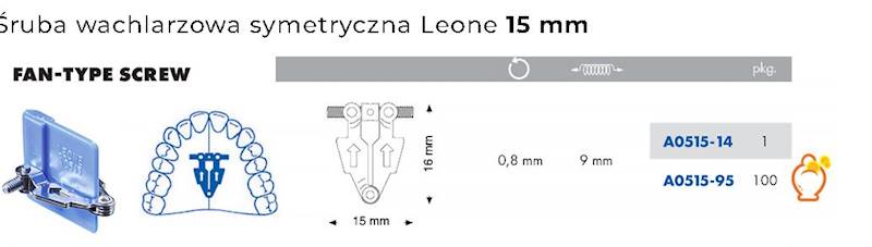 ŚRUBA WACHLARZOWA SYETRYCZNA 15 MM 