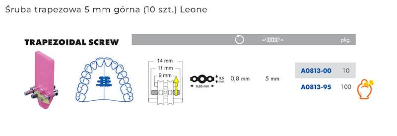 ŚRUBA TRAPEZOWA 5 MM GÓRNA /10SZTUK./