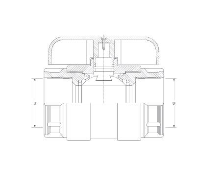 Zawór PE 1.1/4" GW/GW PN10 nieb