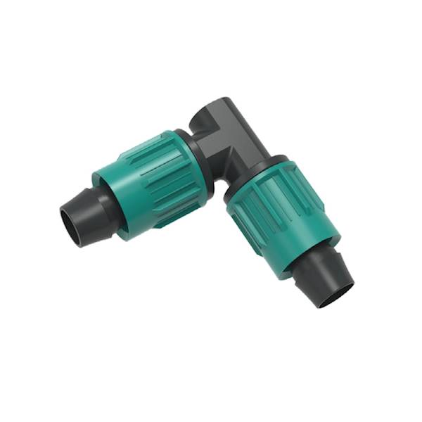Kolano do Linii Kroplującej / Rury PE  16mm x 16mm NUT-LOCK
