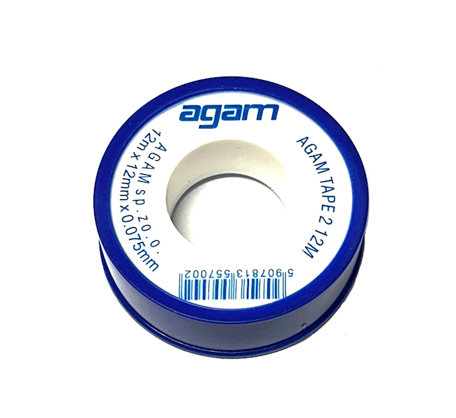 Taśma teflonowa PTFE 12mm x 12m / 0.075mm
