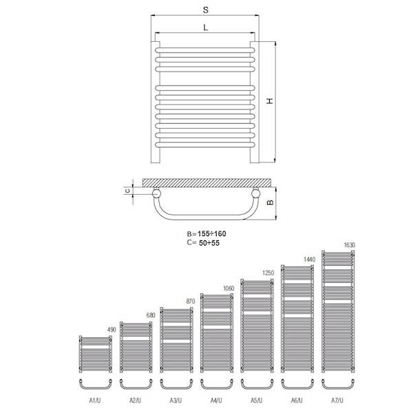 Grzejnik Ugo 1060x435mm Biały