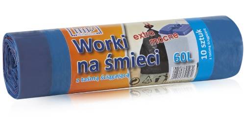 WORKI NA ŚMIECI 60L/10  NIEBIESKIE A50 SC