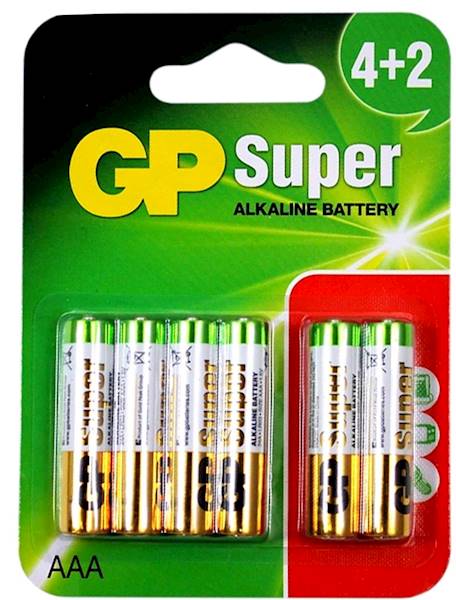 BATERIA ALKAICZNA GP AAA 6 SZT LR03 SC