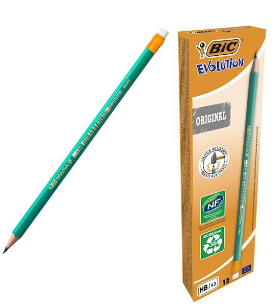 OŁÓWEK BIC EVOLUTION GREEN  Z GUMKĄ A12