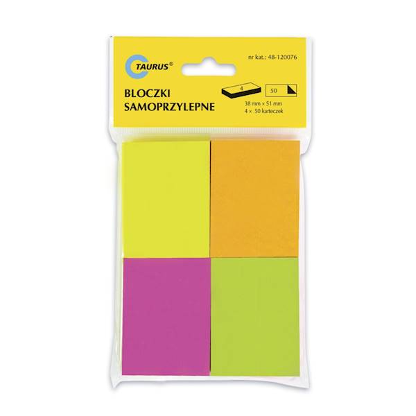 NOTES SAMOPRZYLEPNY NEON TS 38X51  38/51 4 KOLORY