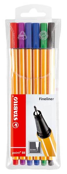 CIENKOPIS STABILO 6 KOLORÓW KOMPLET ETUI