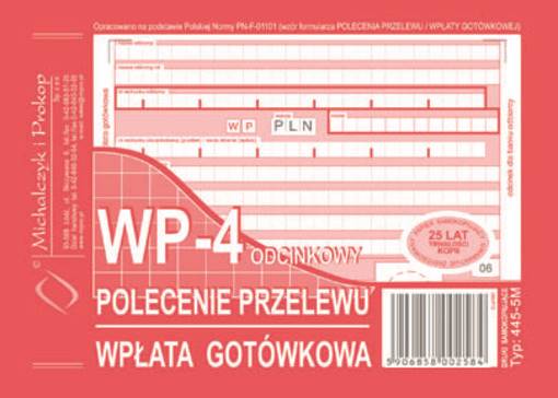 BANKOWY DOWÓD WPŁATY 4 SKŁ A6