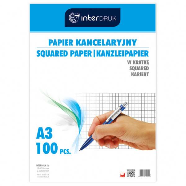 PAPIER KANCELARYJNY A3/100ARK KRATKA