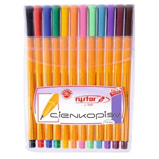KOMPLET 12 X CIENKOPIS RYSTOR ETUI